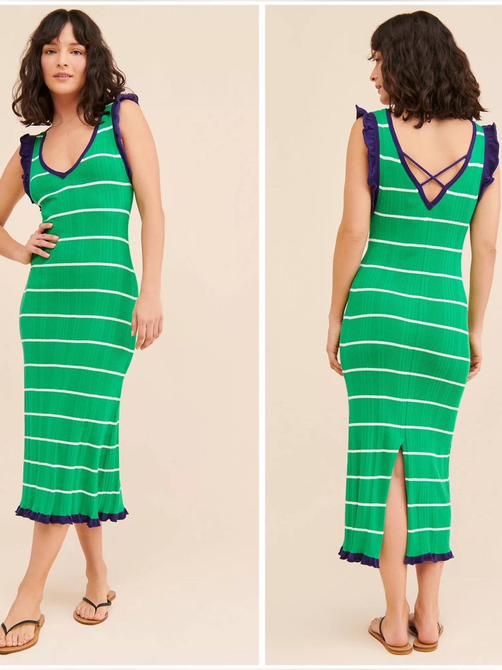 Daily Practice Rosie Midi Dress in green size small NWT